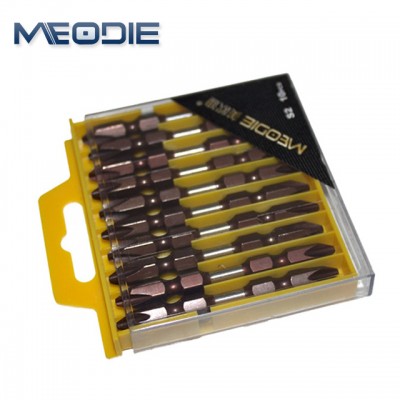 MEODIE 65mm S2 Magnetic Screwdriver Bit Set in Brown with Silver Circle